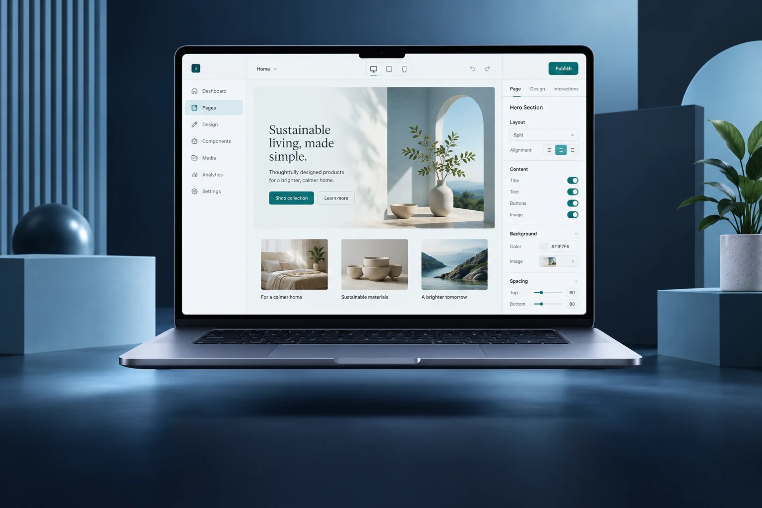 Illustrative website development service concept